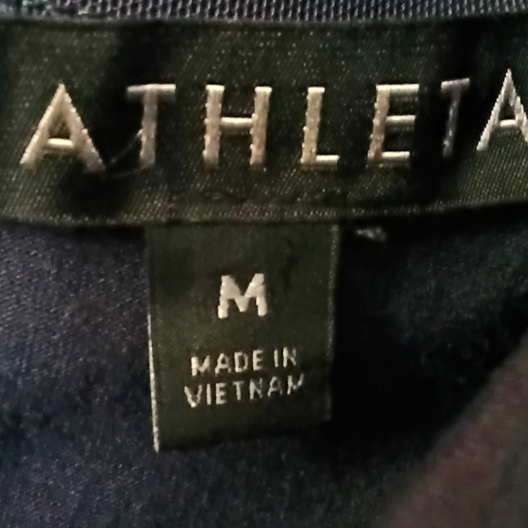 Athleta mock neck seamless Tank Top Shirt Navy Blue Size Medium - Picture 3 of 3